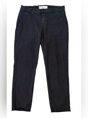 Frank & Eileen Blackrock Utility Pants Washed Black Italian Twill Cotton Size 8